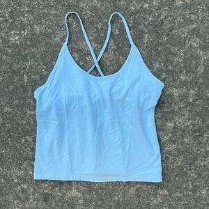 J.Crew Crossback Blue Cami Tank Top Soft Stretch Cotton Size L Y2K